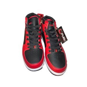 FUBU Men's Red and Black High-Top Sneakers